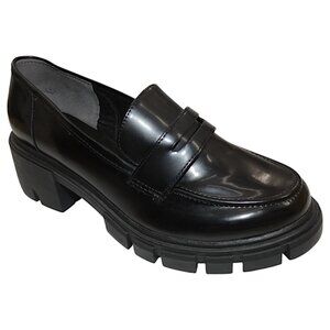 Crown Vintage Chunky Loafers 10M Black Platform Preppy Grunge Officecore